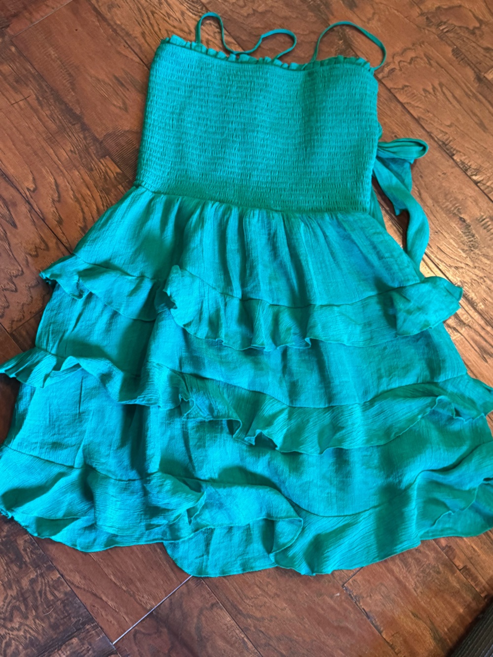 Green Tiered Ruffle Sundress